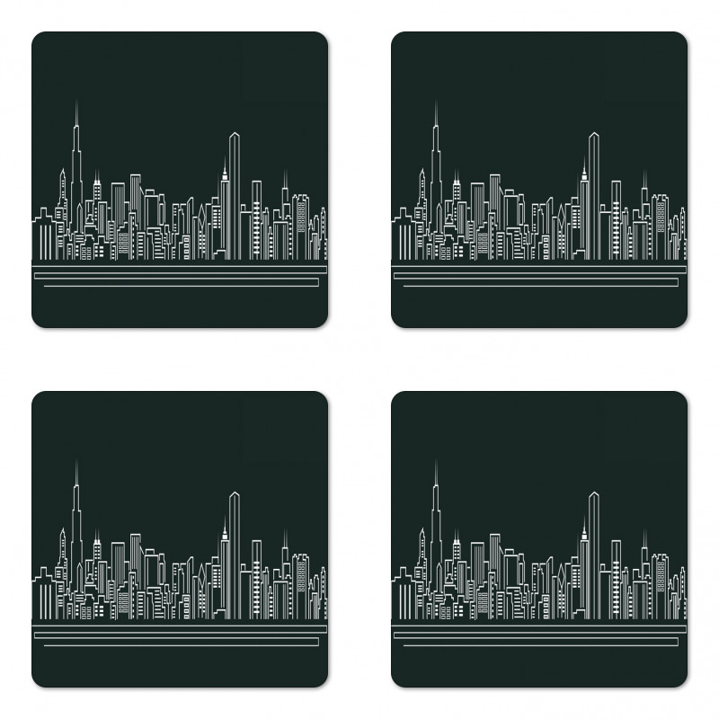 Abstract Town Coaster Set Of Four