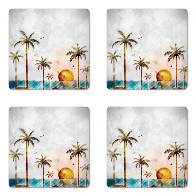 Tropic Landscape Art Coaster Set Of Four