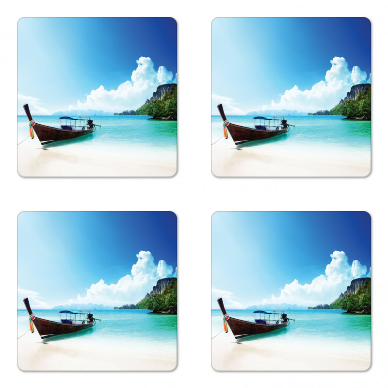 Boat Poda Island Thai Coaster Set Of Four