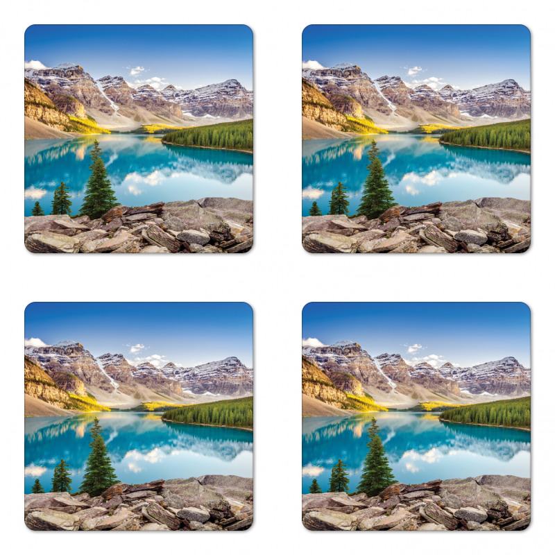 Moraine Lake Sunset Coaster Set Of Four