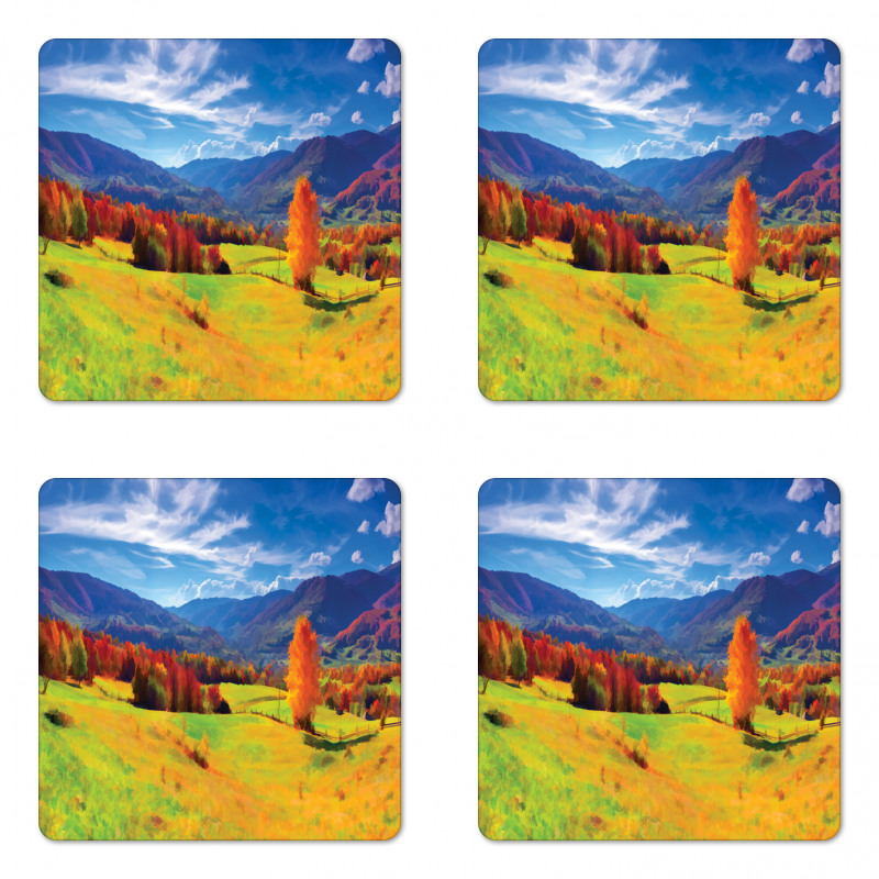 Alpine Mountain Design Coaster Set Of Four