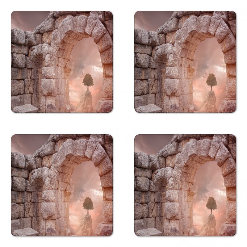 Greek Building Coaster Set Of Four