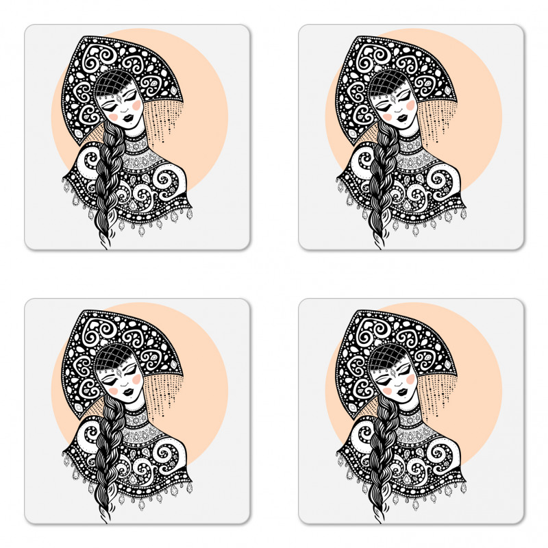 Slavic Woman Coaster Set Of Four