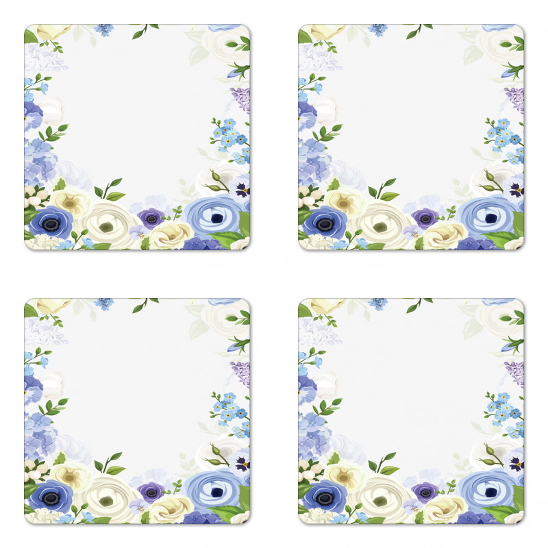 Roses Peonies Coaster Set Of Four