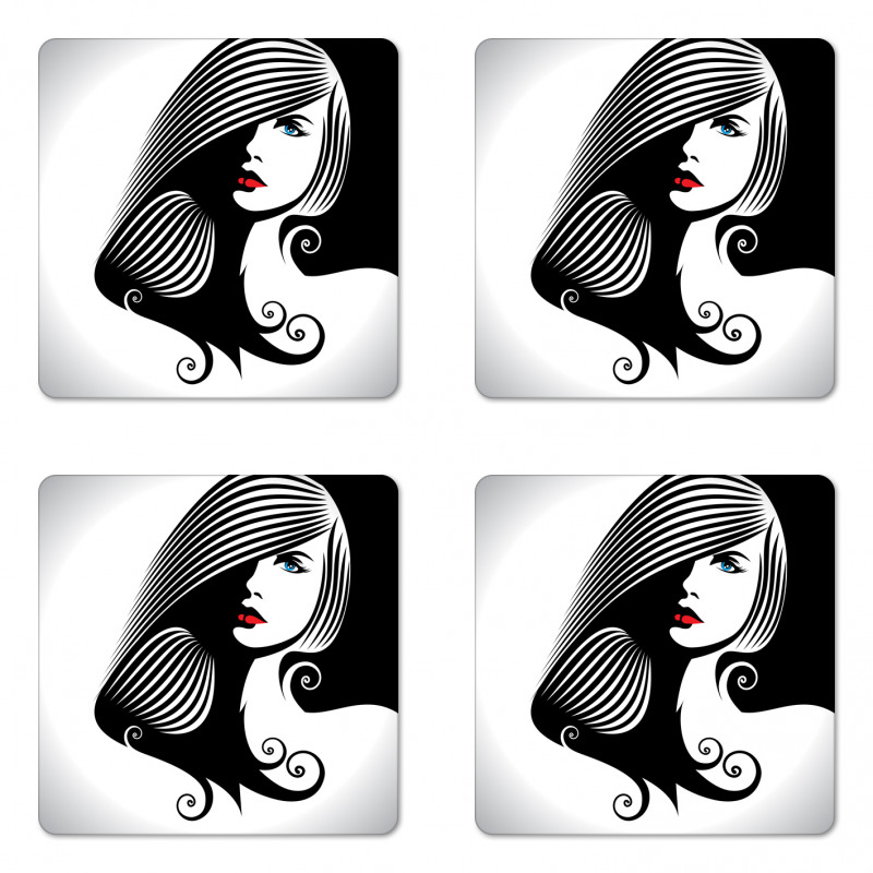 Abstract Glamor Woman Coaster Set Of Four