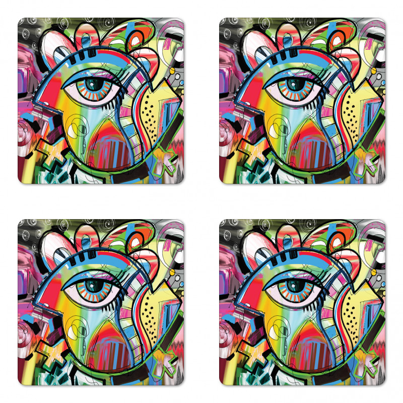 Colorful Art Eye Coaster Set Of Four