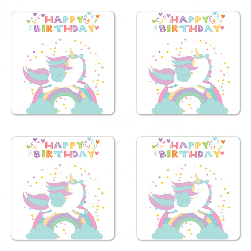 Horse with Rainbow Coaster Set Of Four