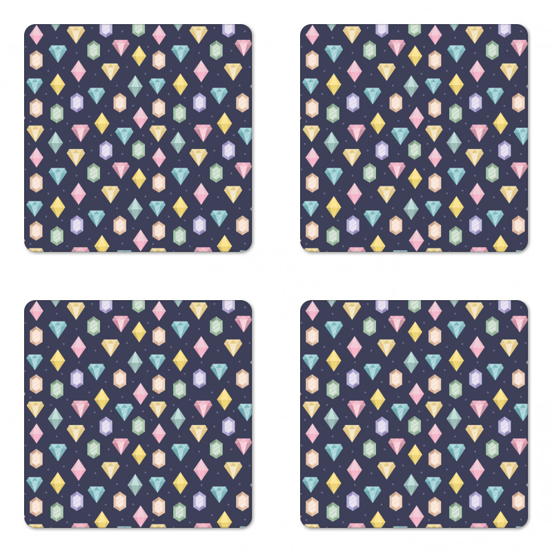 Gemstones Pattern Coaster Set Of Four