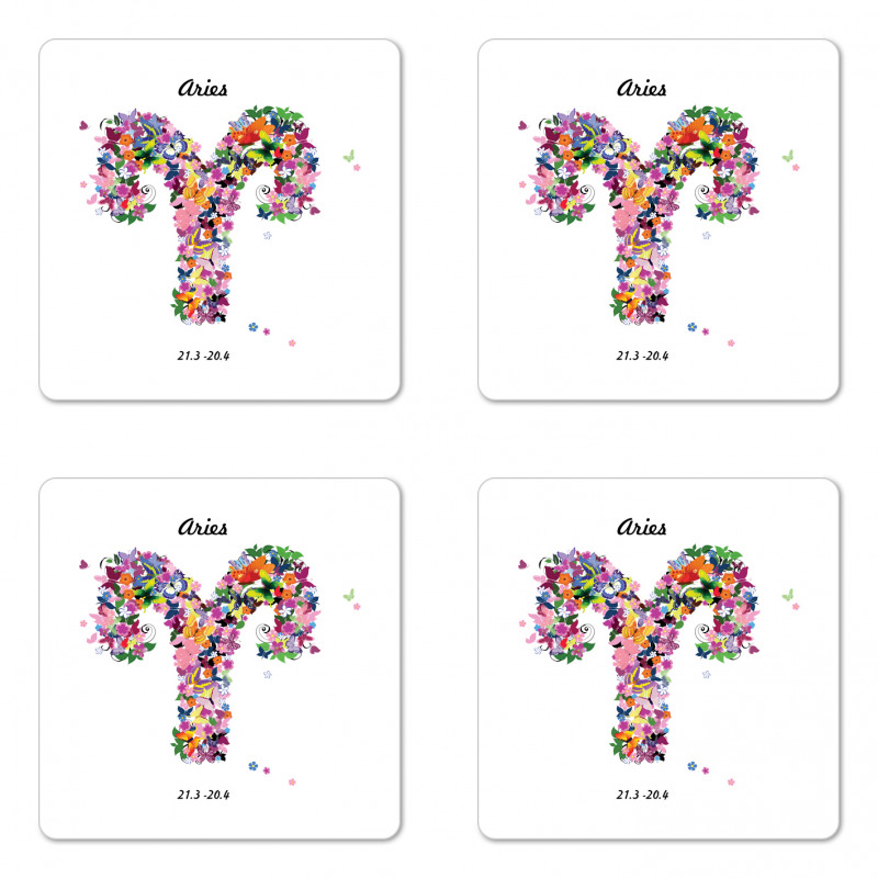 Lively Butterfly Flora Coaster Set Of Four