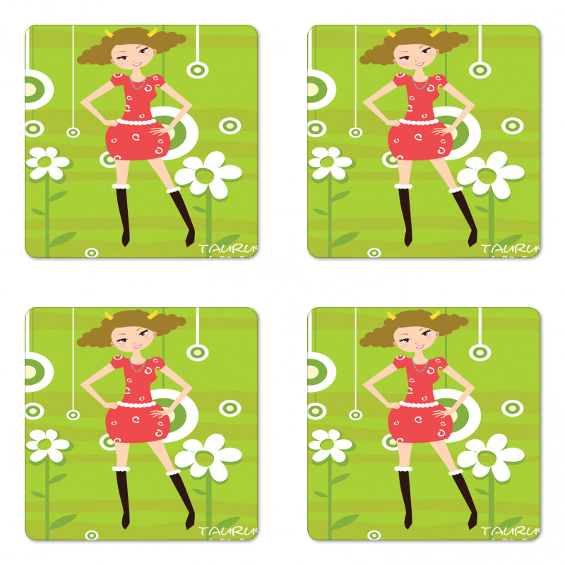 Fashion Teen Girl Coaster Set Of Four