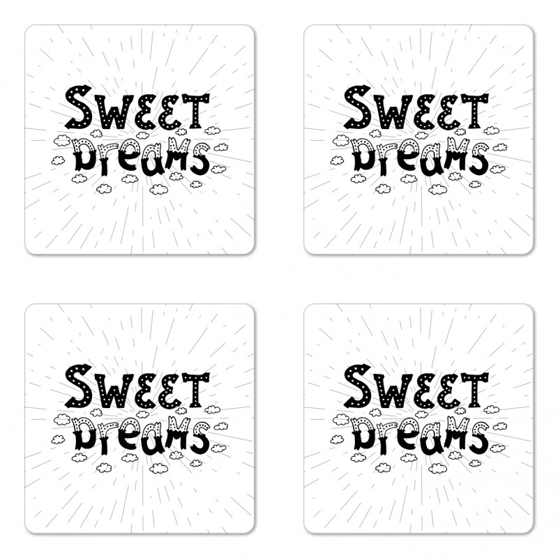 Retro Words Clouds Coaster Set Of Four