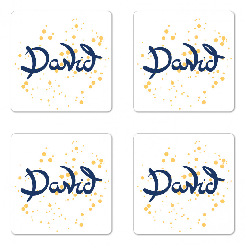 Lettering Style Name Coaster Set Of Four