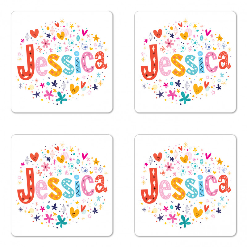 Retro Colorful Motifs Coaster Set Of Four