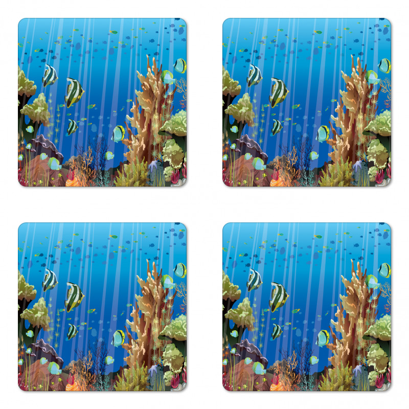 Underwater World Exotic Coaster Set Of Four