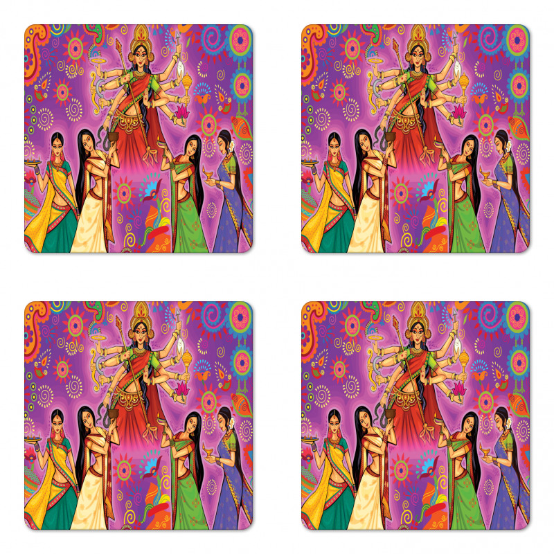 Woman Paisley Coaster Set Of Four