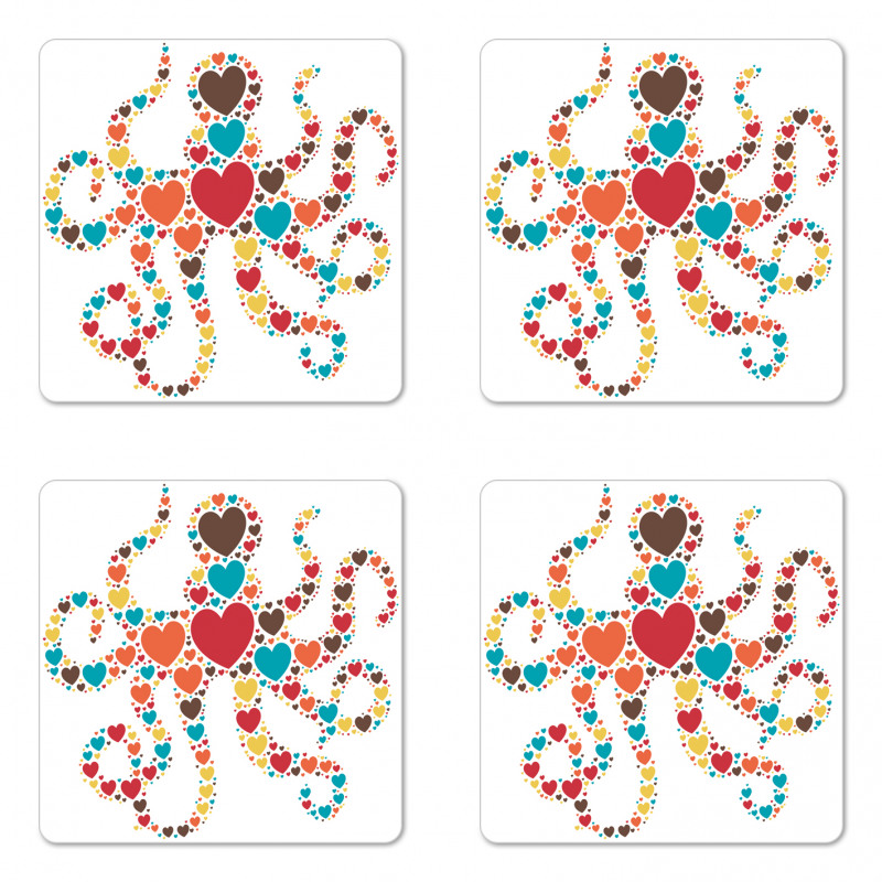 Shape with Hearts Love Coaster Set Of Four