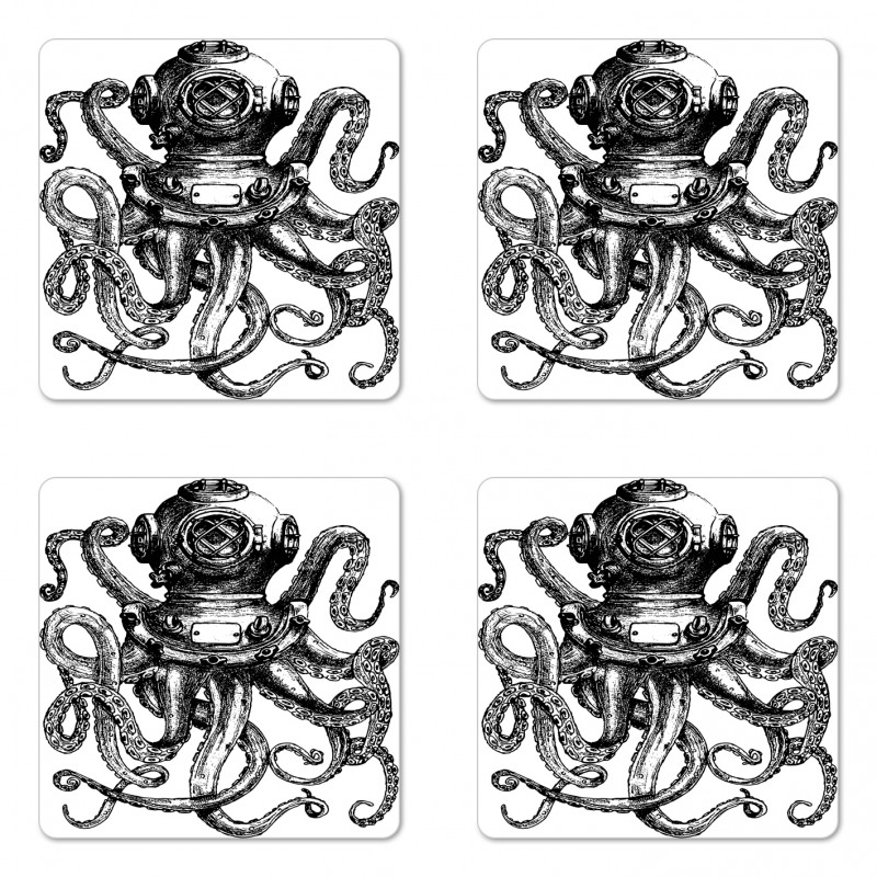 Vintage Diver Animal Coaster Set Of Four