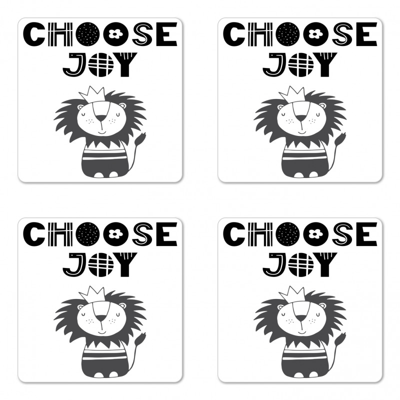 King of the Jungle Words Coaster Set Of Four