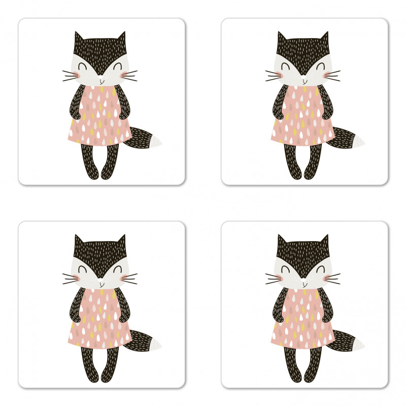 House Pet in Dress Coaster Set Of Four