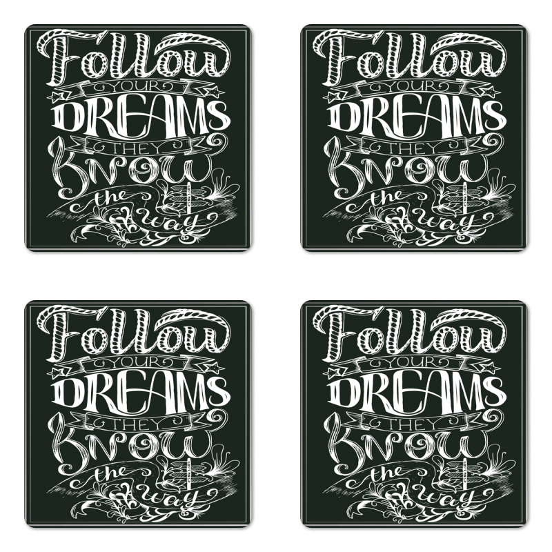 Vintage Motivation Coaster Set Of Four