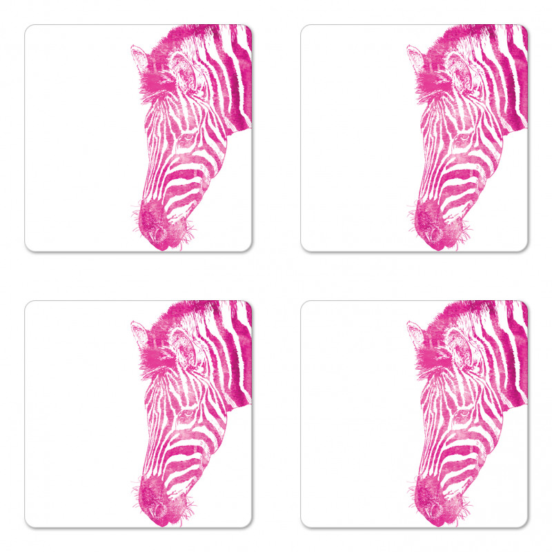 Animal Head Vibrant Coaster Set Of Four