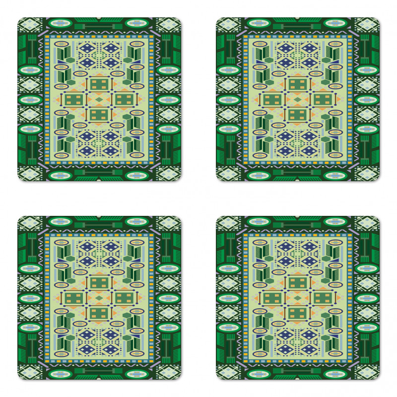 Oriental Shapes Pattern Coaster Set Of Four