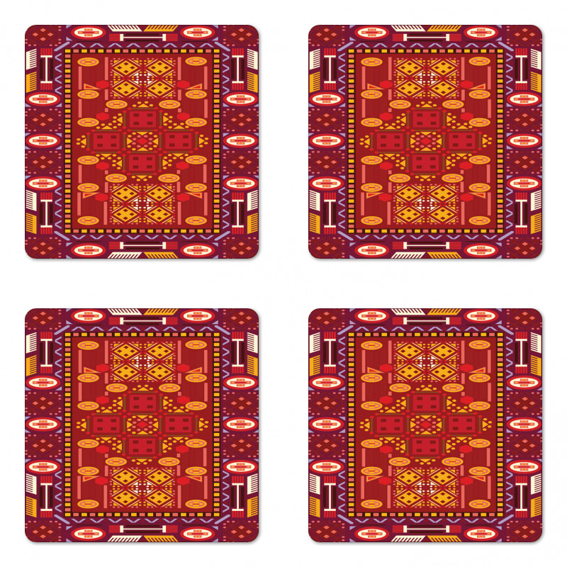 Shapes in Warm Colors Coaster Set Of Four