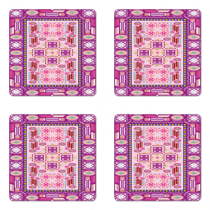 Traditional Afghan Motif Coaster Set Of Four