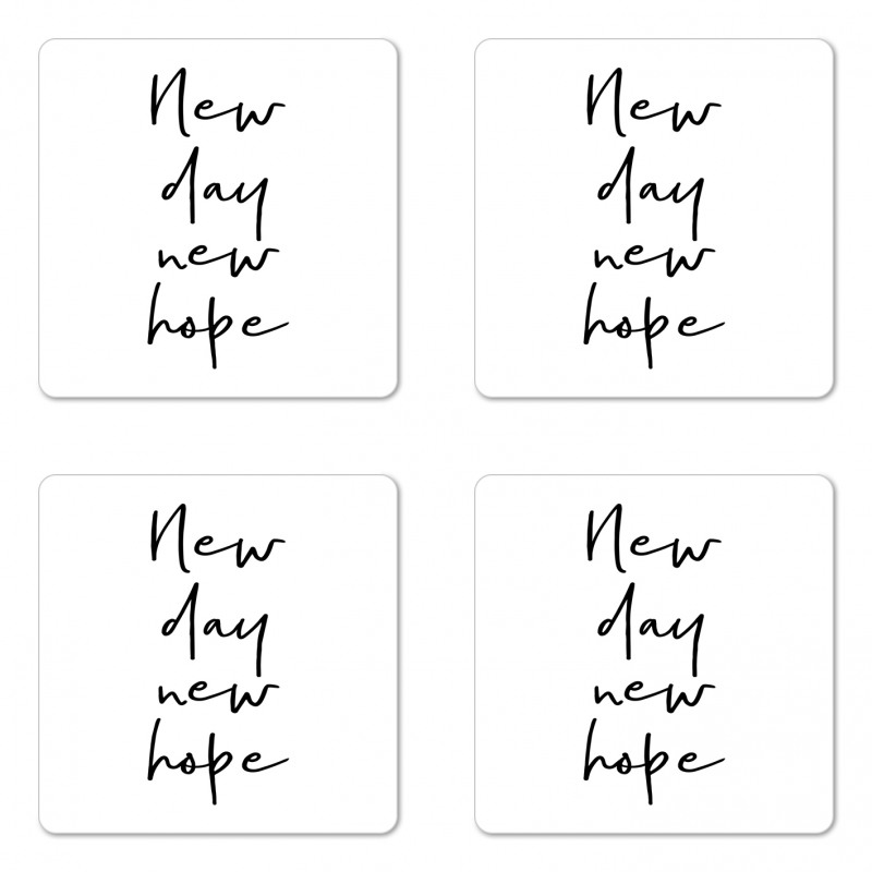 Motivational Calligraphy Coaster Set Of Four