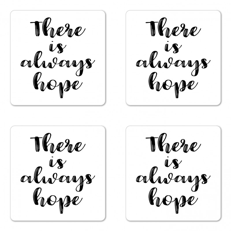 Hand Lettering Slogan Coaster Set Of Four