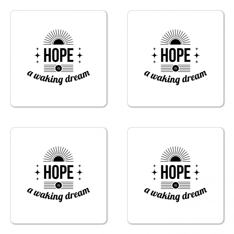 Monochrome Aphorism Words Coaster Set Of Four