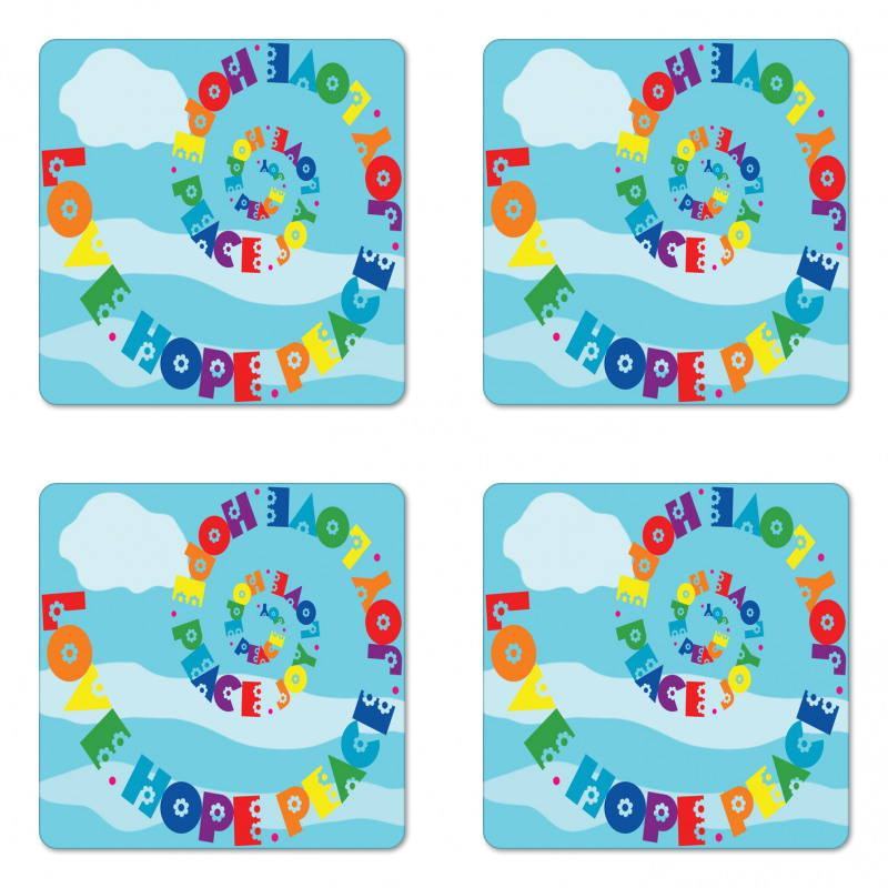 Love Hope Peace Joy Words Coaster Set Of Four