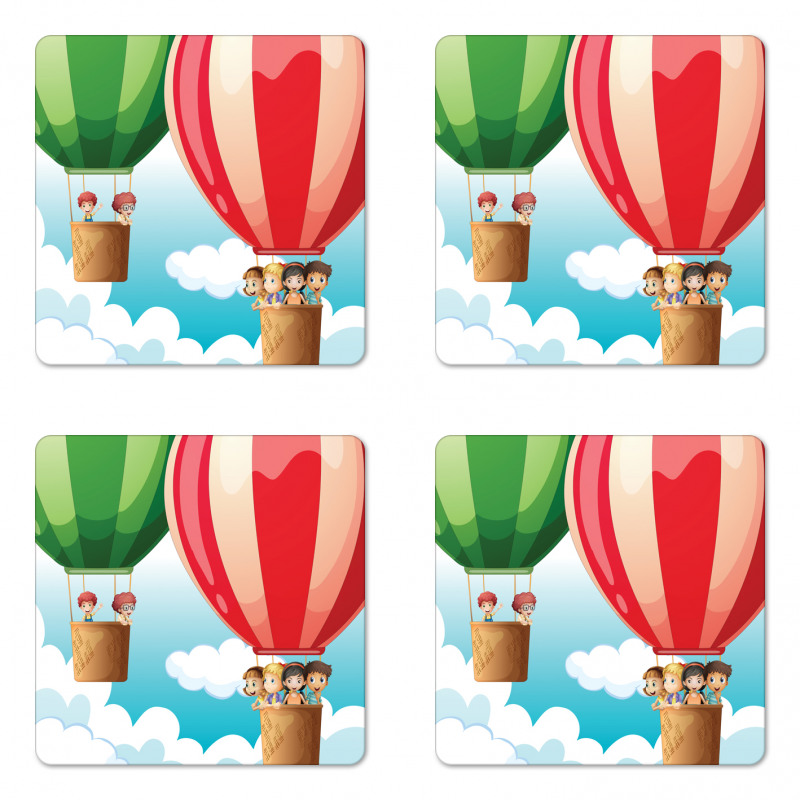 Children in Balloons Coaster Set Of Four