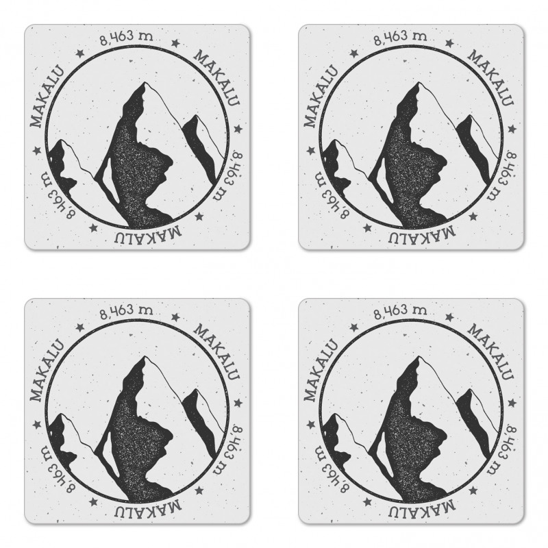 Greyscale Mountain Design Coaster Set Of Four