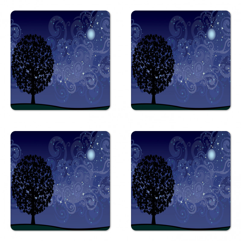 Tree Silhouette Coaster Set Of Four