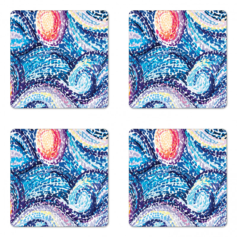 Doodle Wavy Lines Coaster Set Of Four