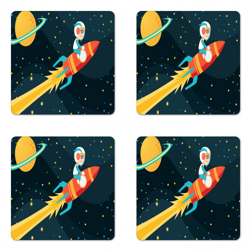 Boy on a Rocket Adventure Coaster Set Of Four