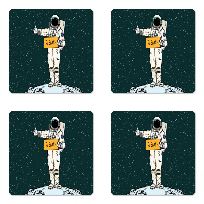 Hitchhiking Astronaut Coaster Set Of Four