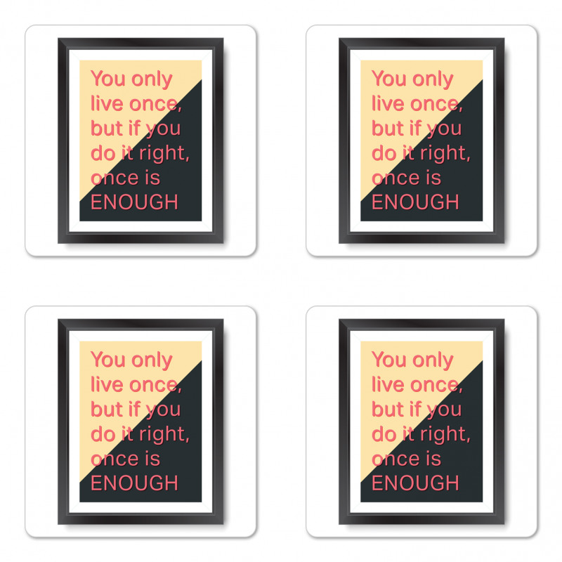 Motivational Poster Design Coaster Set Of Four