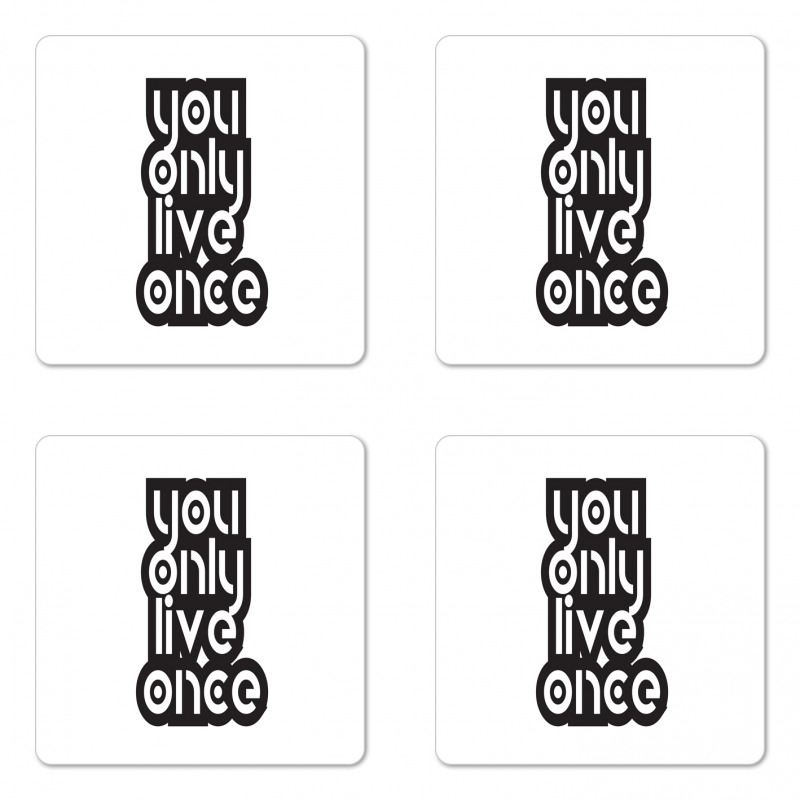 Modern Popular Phrase Coaster Set Of Four