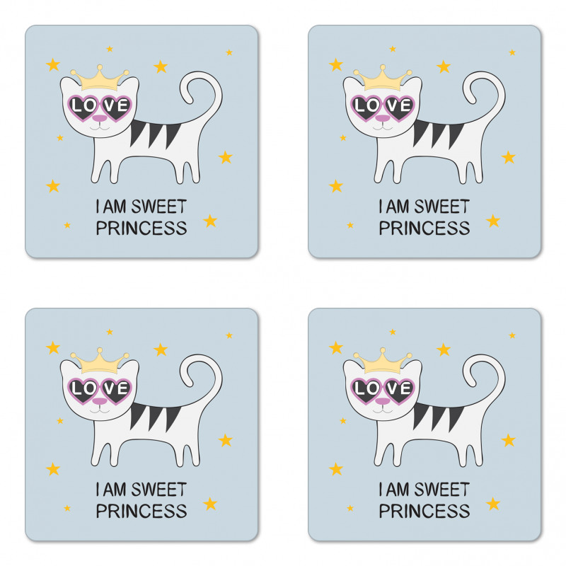 Cat Hearts Love Coaster Set Of Four