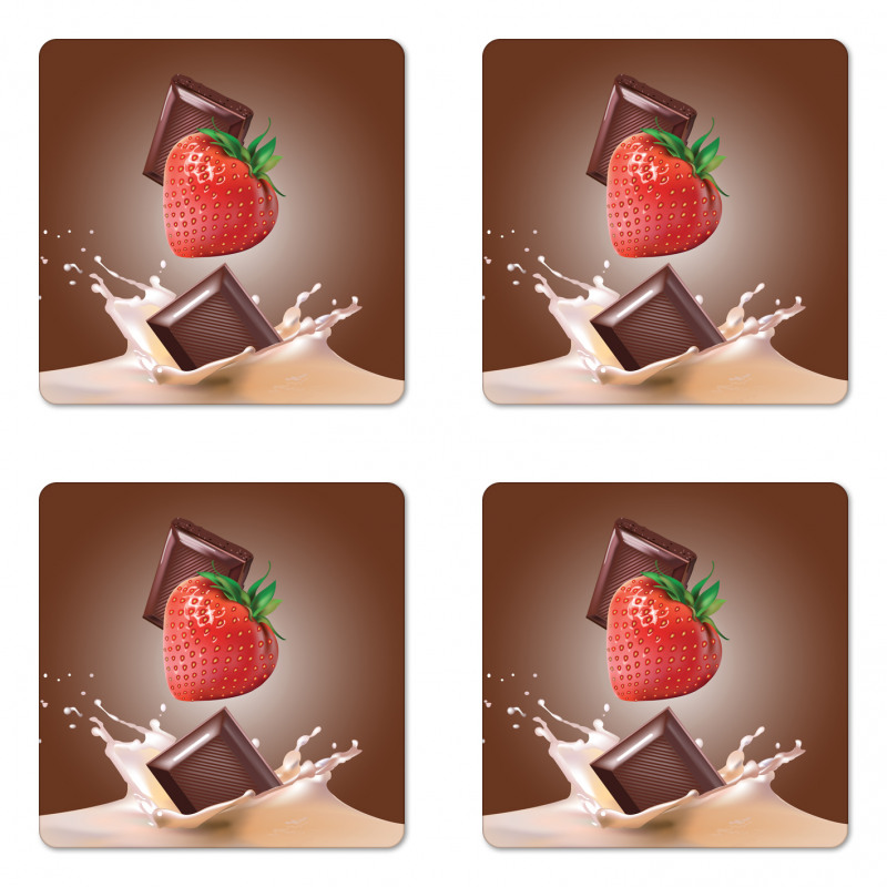 Strawberry Chocolate Coaster Set Of Four