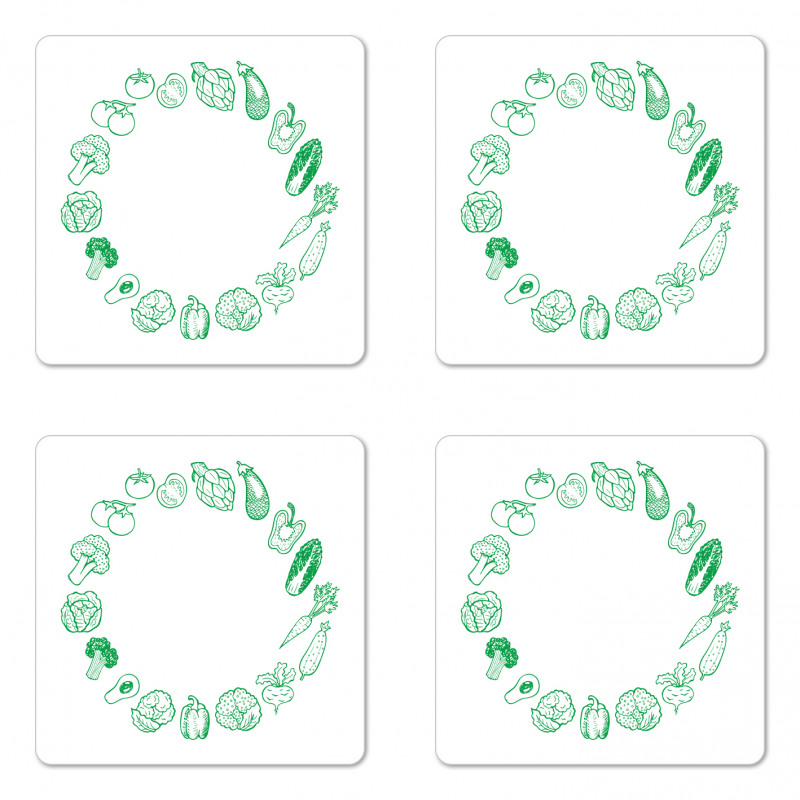 Eat More Organic Coaster Set Of Four