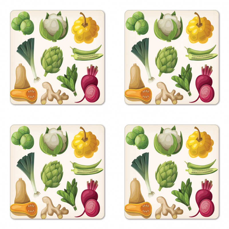 Exotic Fresh Food Coaster Set Of Four