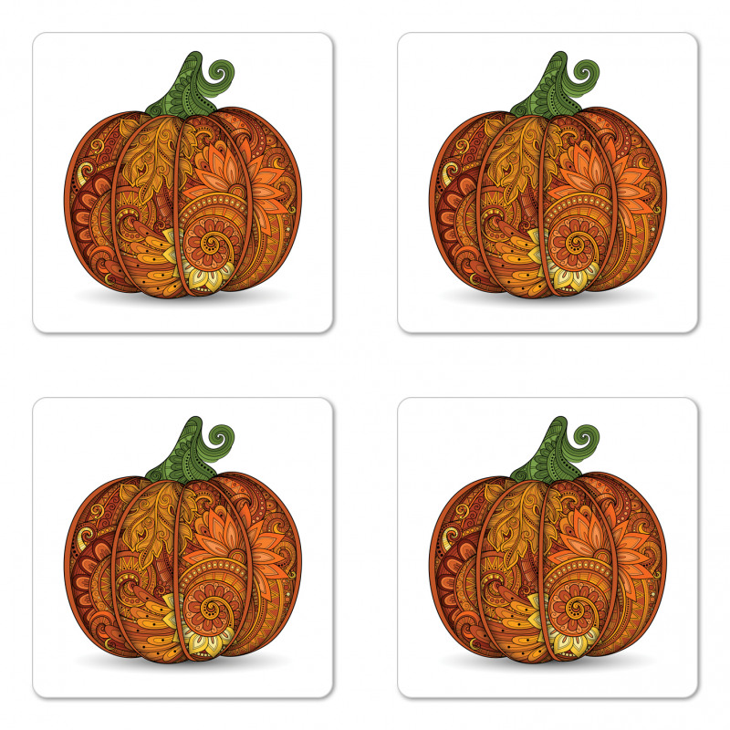 Style Pumpkin Coaster Set Of Four