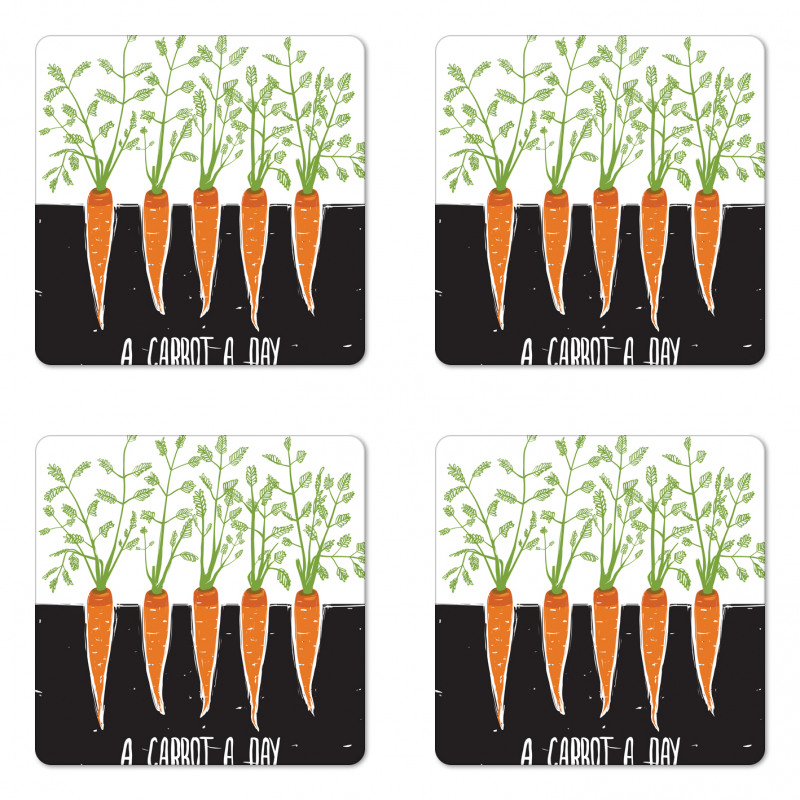 Growing Carrots Coaster Set Of Four