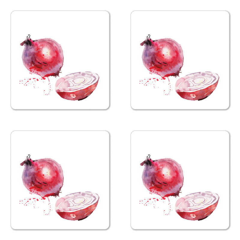 Onion Watercolors Coaster Set Of Four