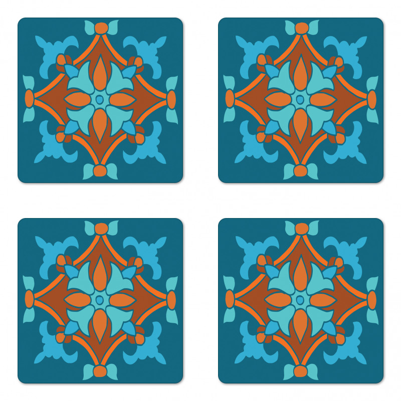 Folkloric Pattern Coaster Set Of Four