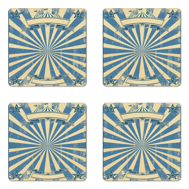 Retro Circus Tent Coaster Set Of Four