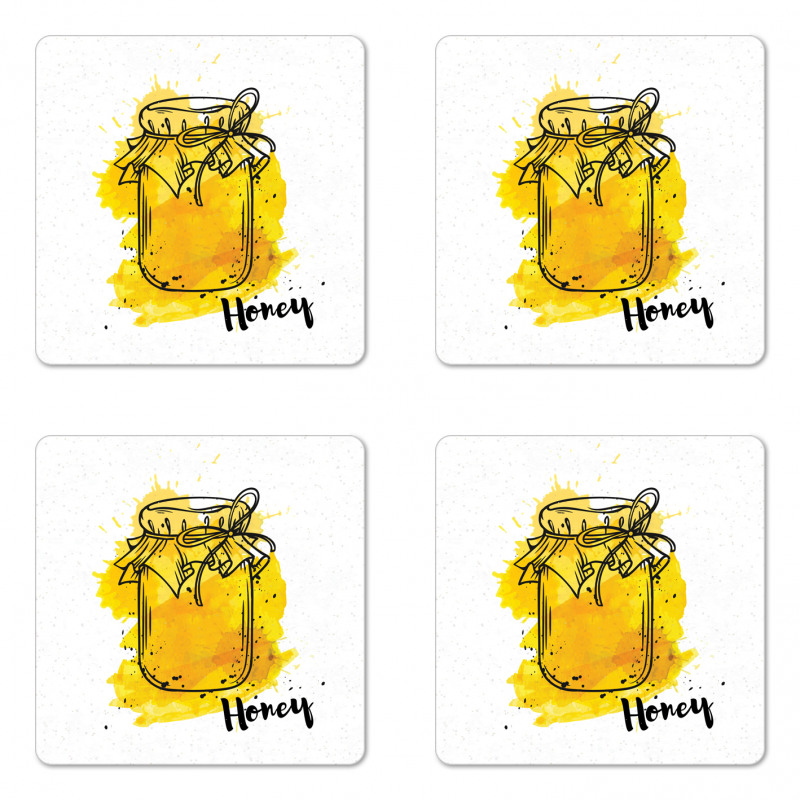 Honey Jar Art Coaster Set Of Four